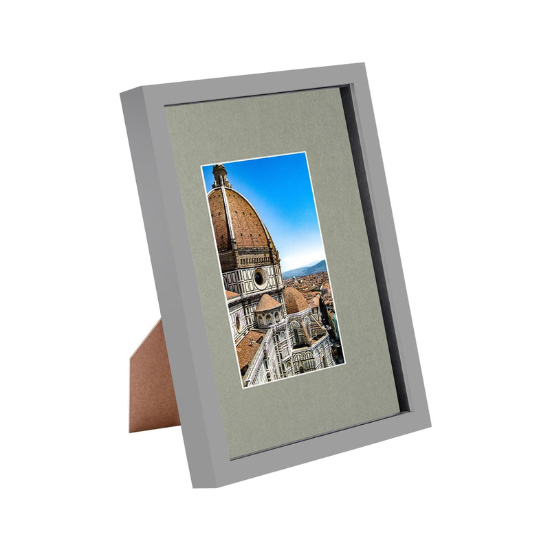 Grey A4 (8" x 12") 3D Shadow Box Frame with A5 Mount - By Nicola Spring