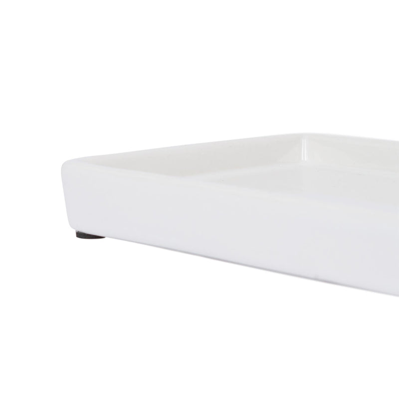 Ceramic Soap Dispenser Tray - 17cm - White - By Harbour Housewares