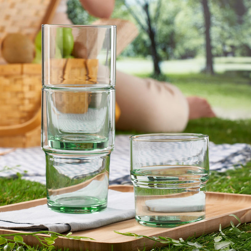 300ml Aware Hill Recycled Glass Stacking Tumblers - Green - By Pasabahce