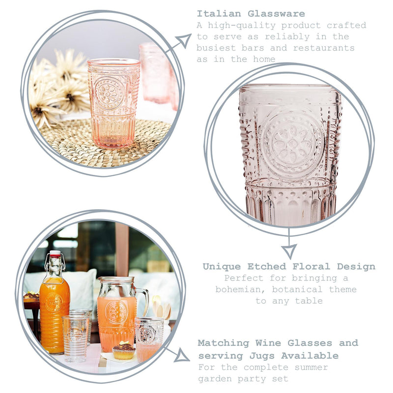 340ml Romantic Highball Glasses - Pack of 12 - By Bormioli Rocco