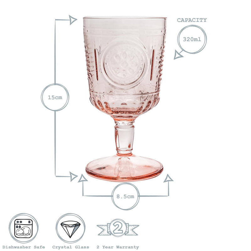 320ml Romantic Wine Glasses - Pack of 12 - By Bormioli Rocco