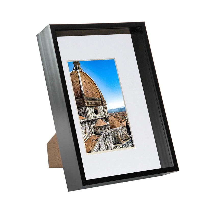 Black A4 (8" x 12") 3D Deep Box Frame with A5 Mount - By Nicola Spring