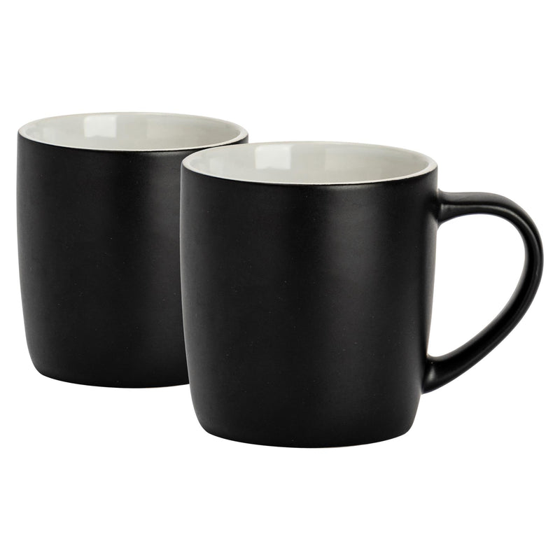 350ml Matt Coloured Coffee Mugs - Pack of 2 - By Argon Tableware