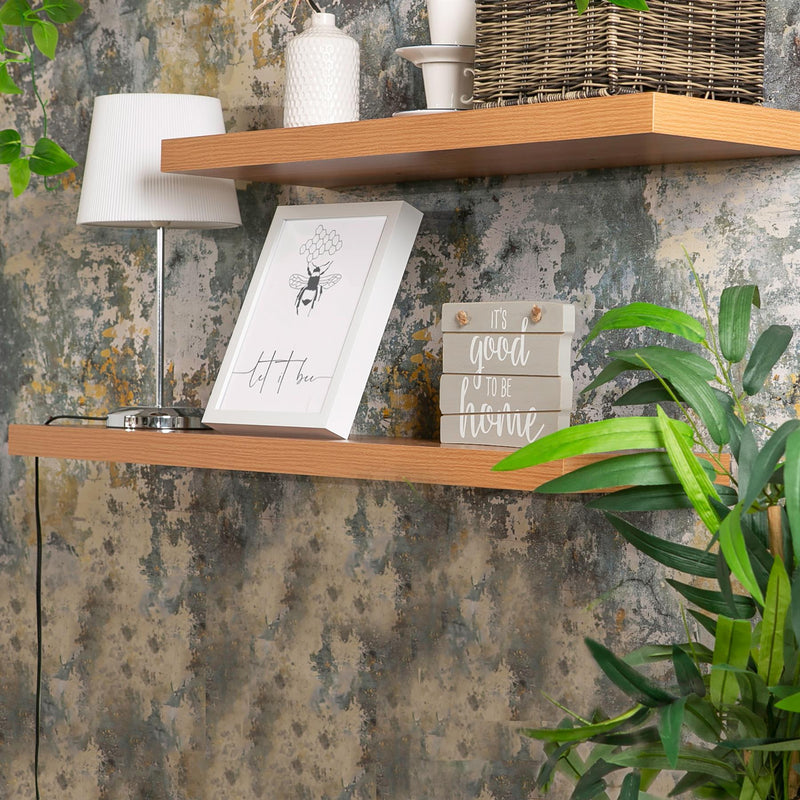 100cm Modern Floating Wall Shelves - Pack of Two - By Harbour Housewares