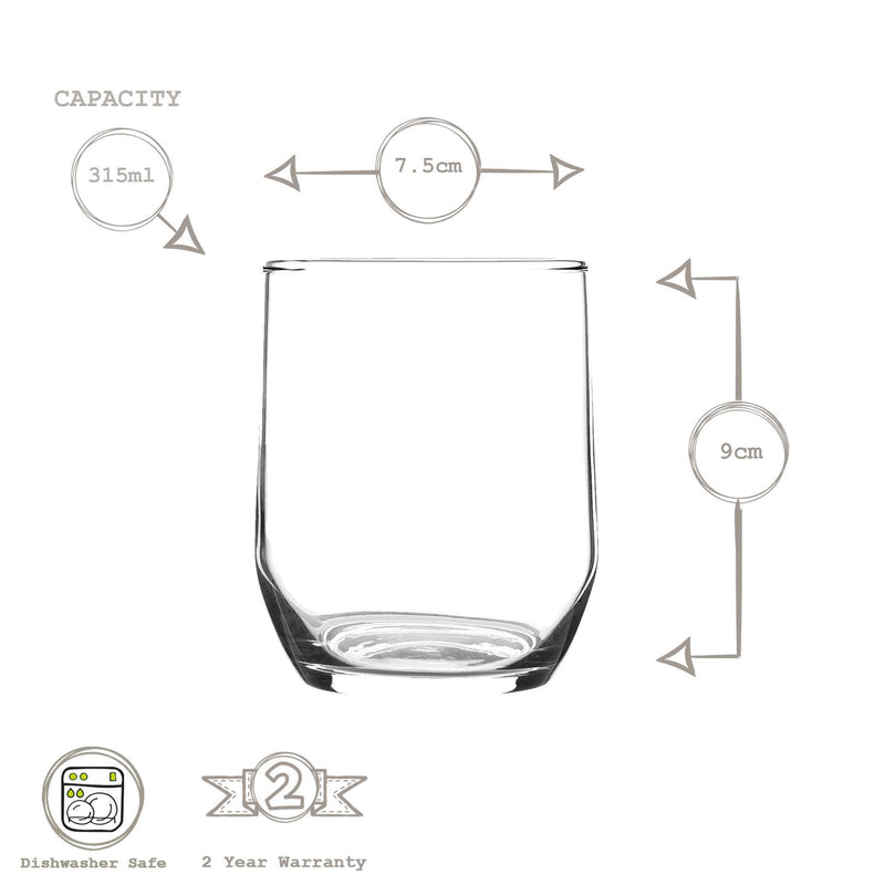 315ml Sude Tumbler Glasses - Pack of 12 - By LAV