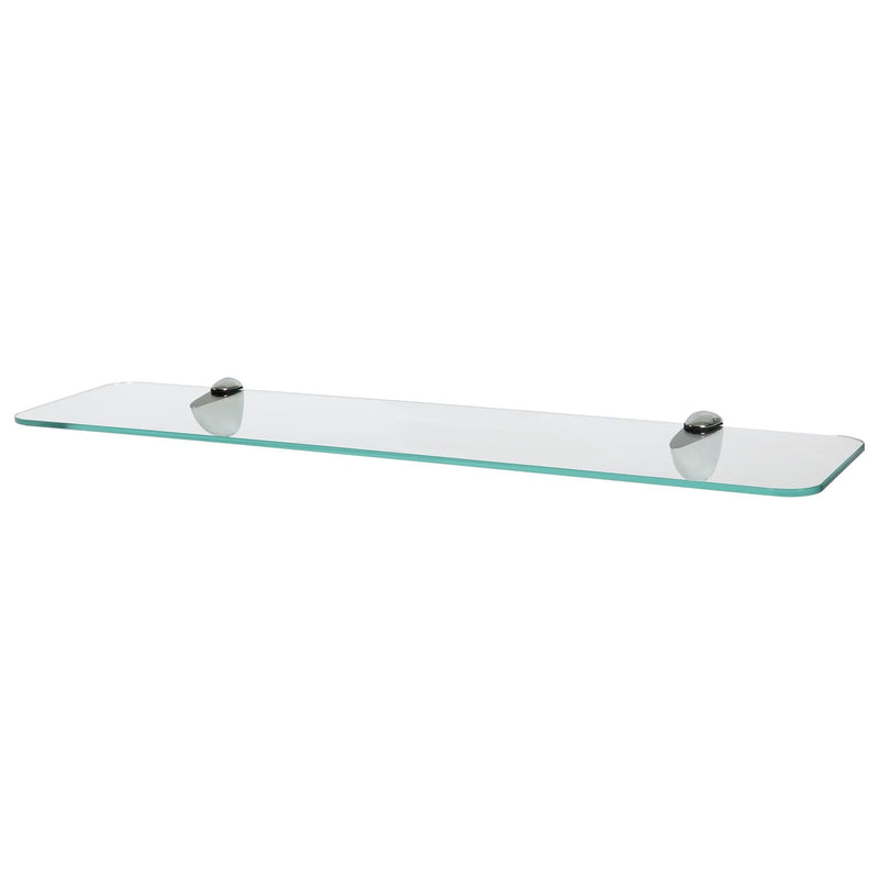 Rounded Floating Glass Bathroom Shelf - 60cm - By Harbour Housewares