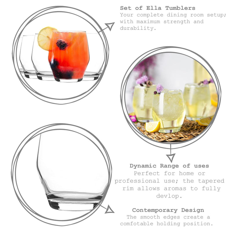 370ml Ella Whisky Glasses - Pack of 12 - By LAV