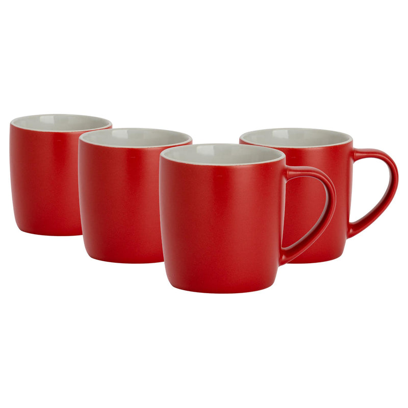 350ml Matt Coloured Coffee Mugs - Pack of 4 - By Argon Tableware