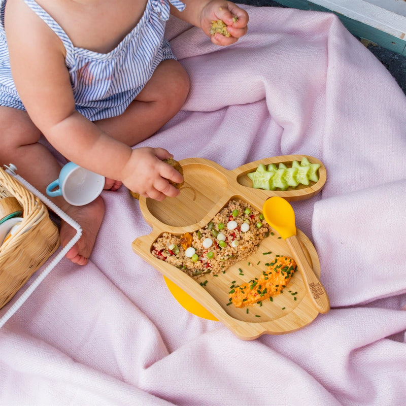 4pc Rolo the Rabbit Bamboo Suction toddler and Baby Feeding Set