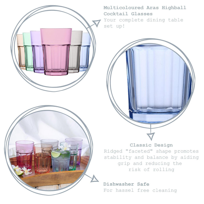 365ml Aras Highball Glasses - Pack of 12 - By LAV