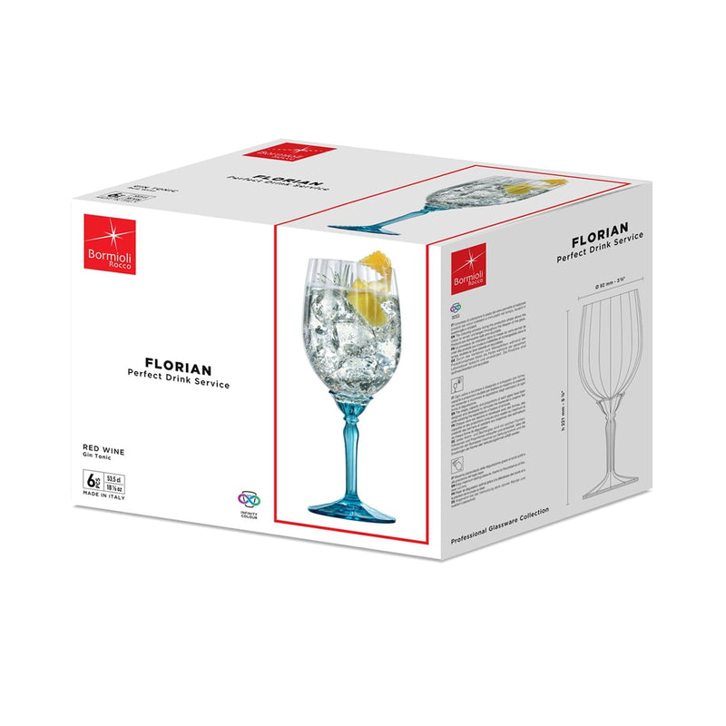 535ml Florian Red Wine Glasses - By Bormioli Rocco