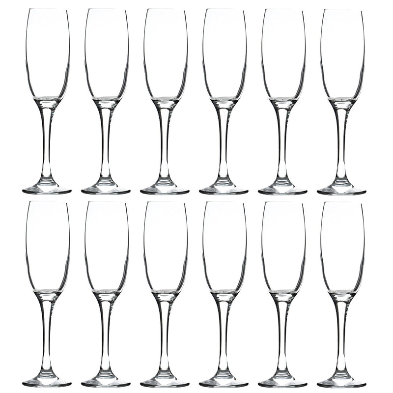 220ml Venue Glass Champagne Flutes - Pack of 12  - By LAV