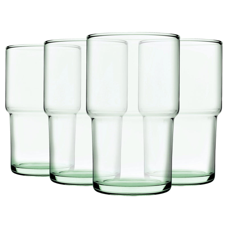 440ml Aware Hill Recycled Stacking Highball Glasses - Green - By Pasabahce