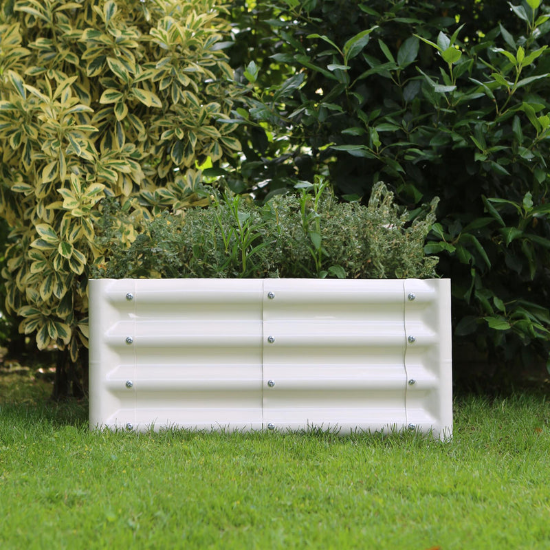 60cm x 30cm Semicircular Galvanised Steel Raised Garden Bed - By Harbour Housewares