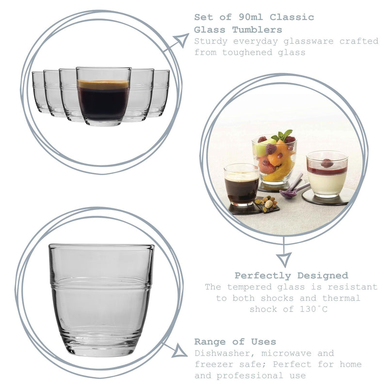 90ml Gigone Tumbler Glasses - By Duralex