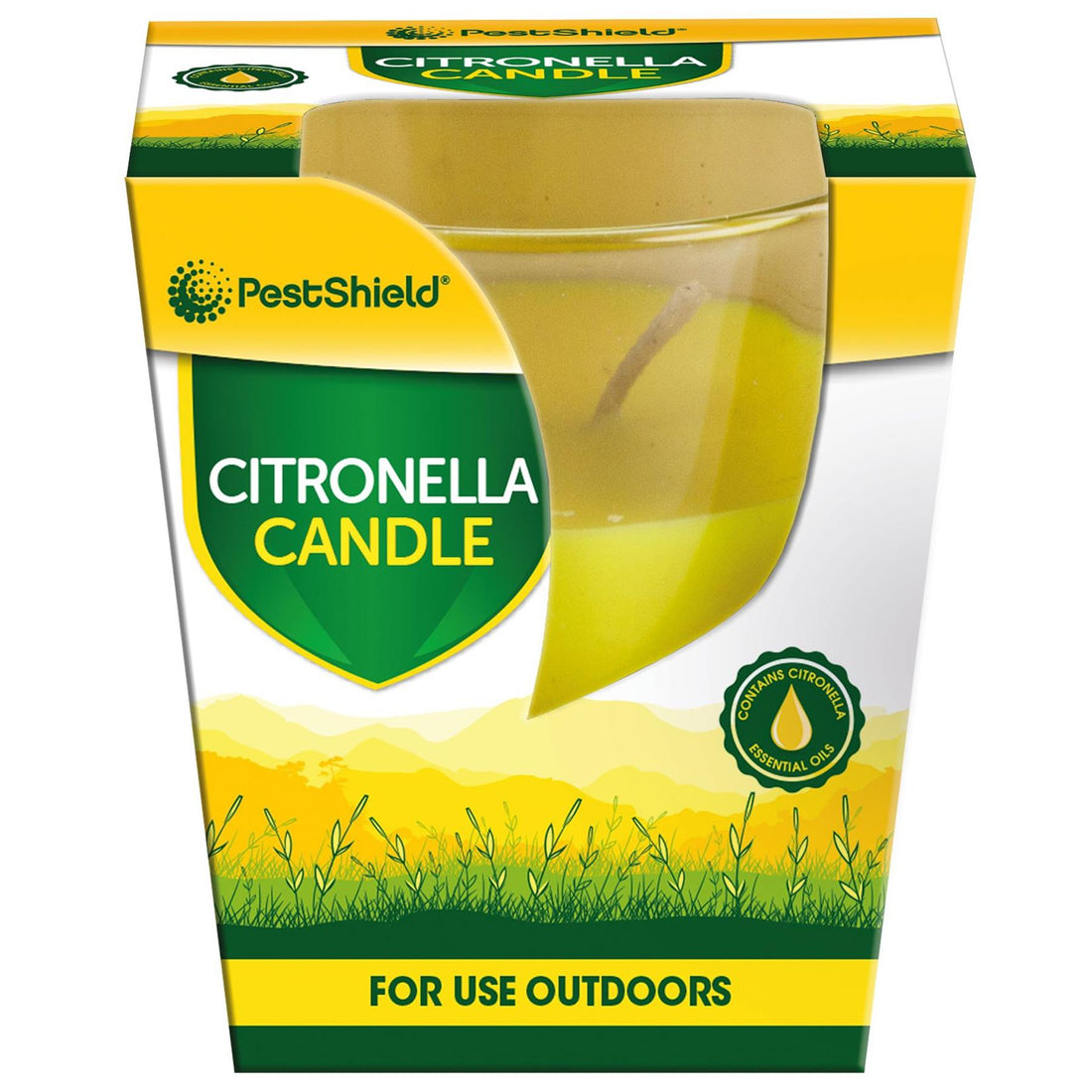 Outdoor Citronella Scented Candle - Yellow - By PestShield