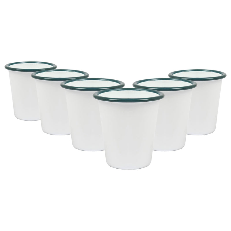 300ml White Enamel Tumblers - Pack of 6 - By Argon Tableware