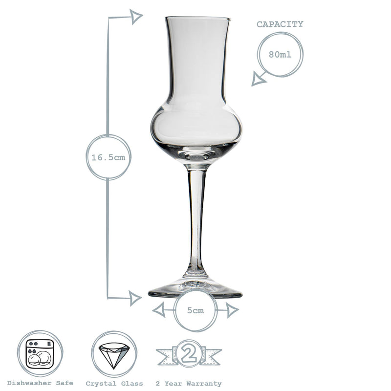 80ml Restaurant Grappa Glasses - Pack of 12 - By Bormioli Rocco