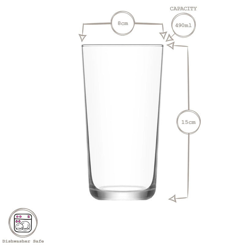 490ml Assos Highball Glasses - By Lav