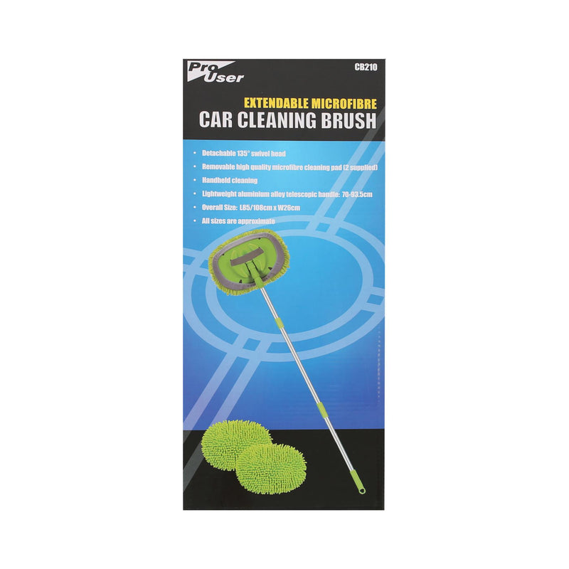 Microfibre Extendable Car Wash Brush - 43" - Green - By Pro User