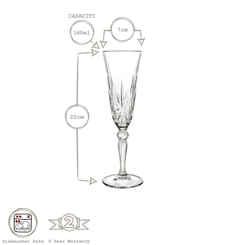 12pc Melodia White Wine Glasses & Champagne Flutes Set - By RCR Crystal