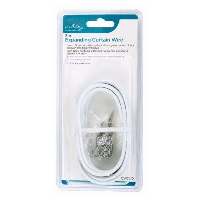 Expanding Curtain Wire - 3m - White - By Ashley