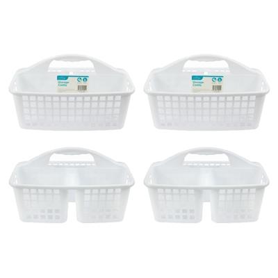 Plastic Stackable Storage Caddy - 32cm x 23cm x 18.5cm - White - By Ashley