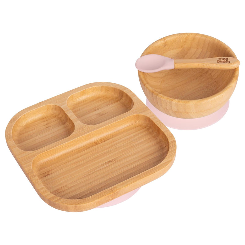 Square Divider Bamboo Suction Dinner Set