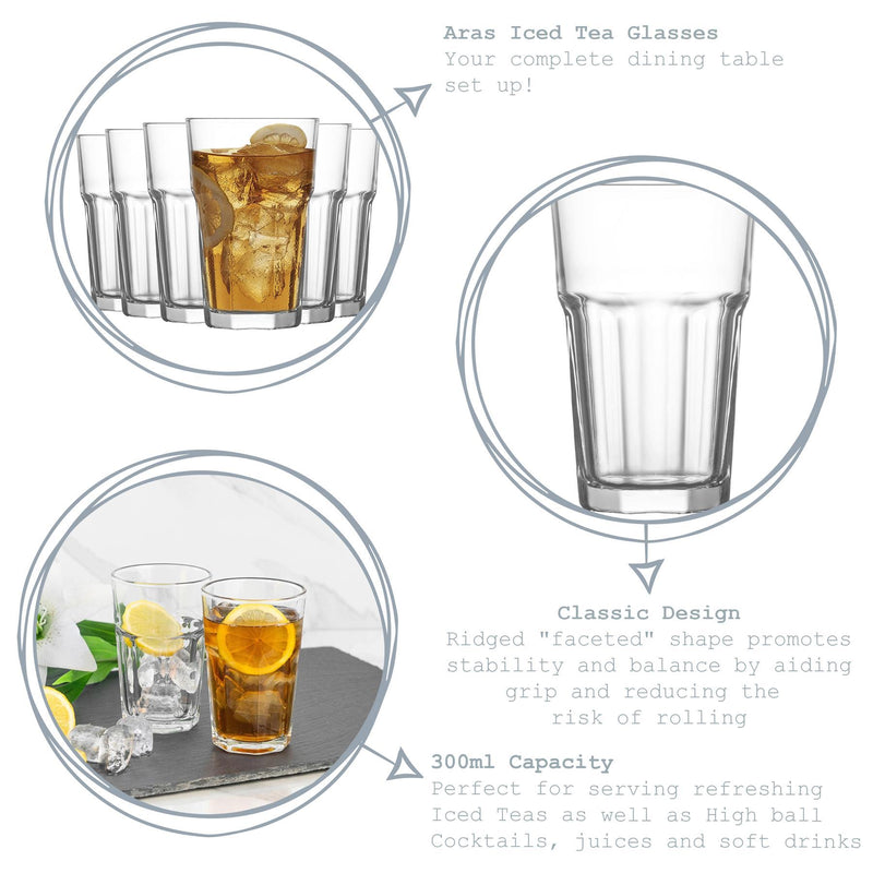 300ml Aras Highball Glasses - By Lav