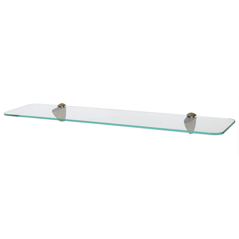 Rounded Floating Glass Bathroom Shelf - 60cm - By Harbour Housewares