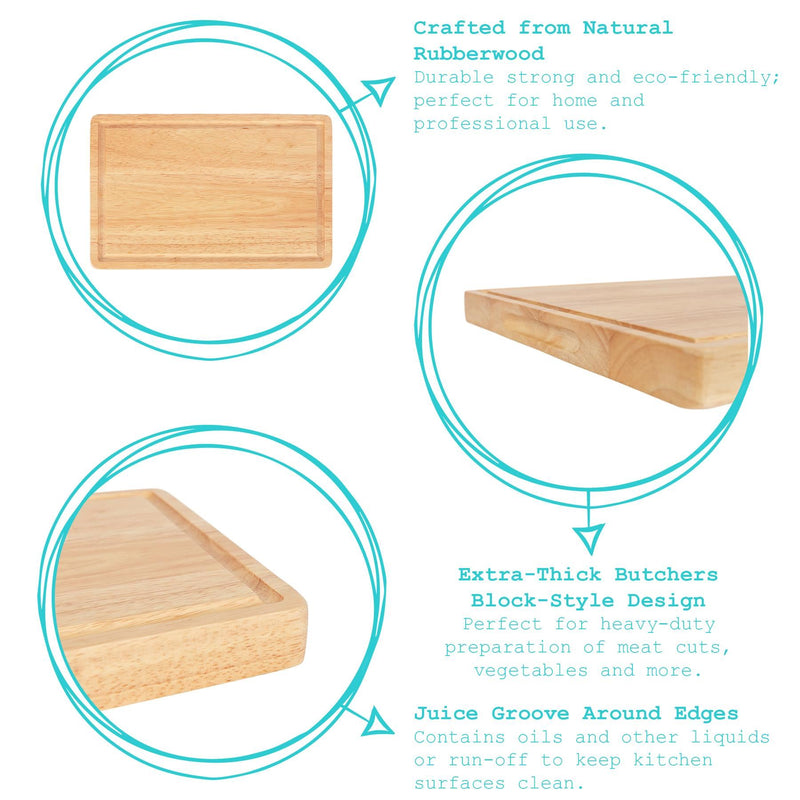 Wooden Butchers Block Chopping Board - 45cm x 30cm - By Argon Tableware