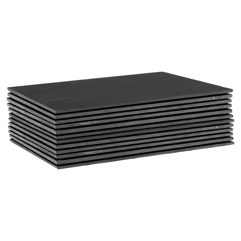 Linea Rectangle Slate Placemats - 35cm x 25cm - Pack of 12 - By Argon Tableware