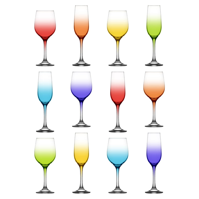 12pc Fame Stemware Set - Full Colour - By LAV