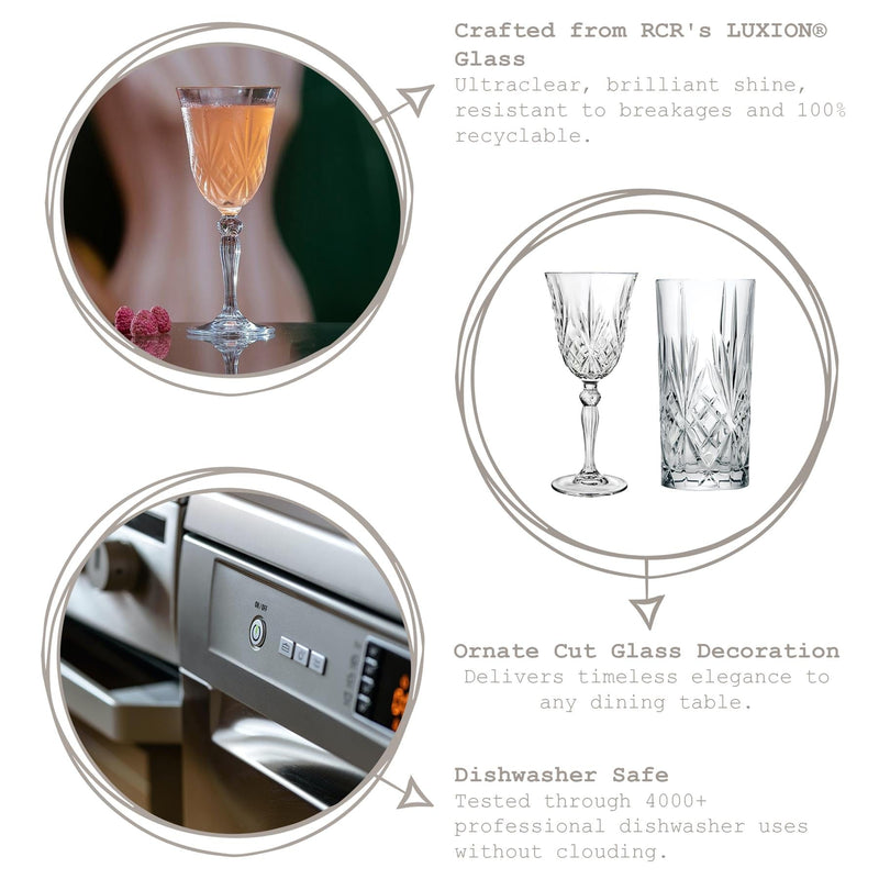 210ml Melodia Martini Glasses - By Rcr Crystal