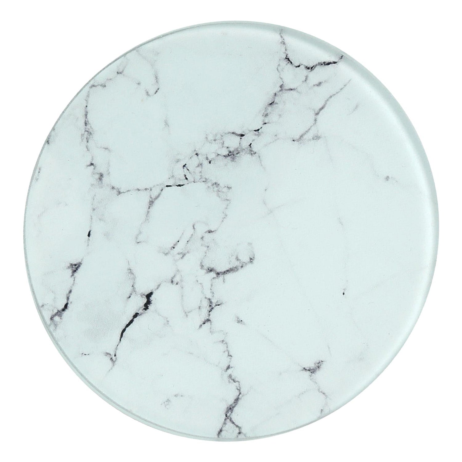 12pc Round Glass Placemats &amp; Round Coasters Set - 30cm - Marble