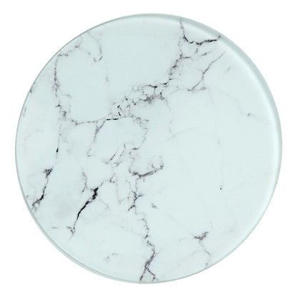 12pc Round Glass Placemats &amp; Round Coasters Set - 30cm - Marble