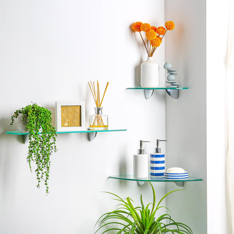 Floating Glass Wall Shelf - 60cm - By Harbour Housewares