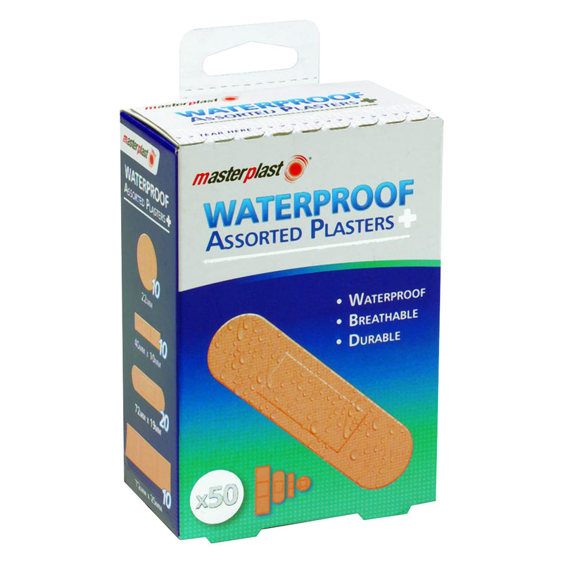 Assorted Waterproof Plasters - Pack of 50 - By Masterplast