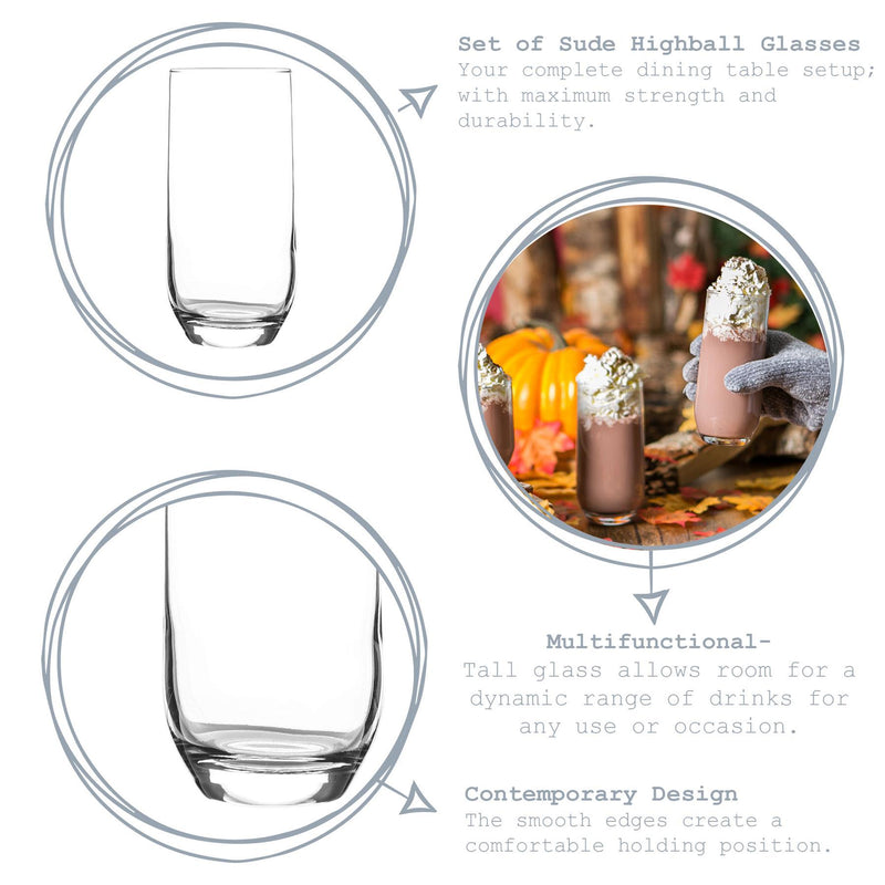 315ml Sude Highball Glasses - Pack of 12 - By LAV