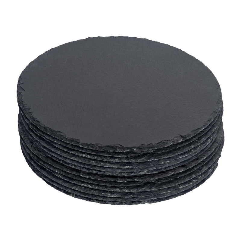 Round Slate Placemats - 30cm - Pack of 12 - By Argon Tableware