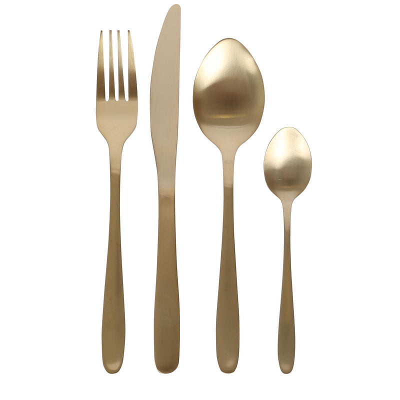 16pc Stainless Steel Cutlery Set - Gold - By Excellent Houseware