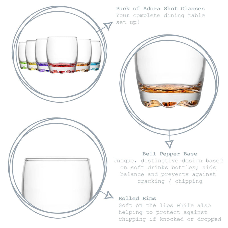 80ml Adora Shot Glasses - Pack of 12 - By LAV