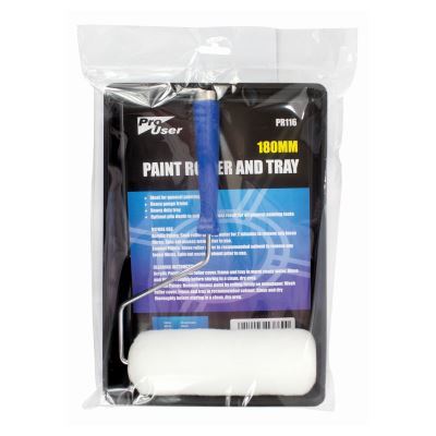 Paint Roller & Tray Set - White - By Pro User