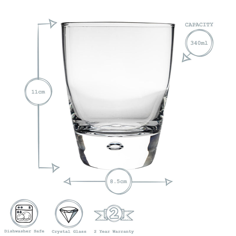 340ml Luna Whisky Glasses - Pack of 12 - By Bormioli Rocco