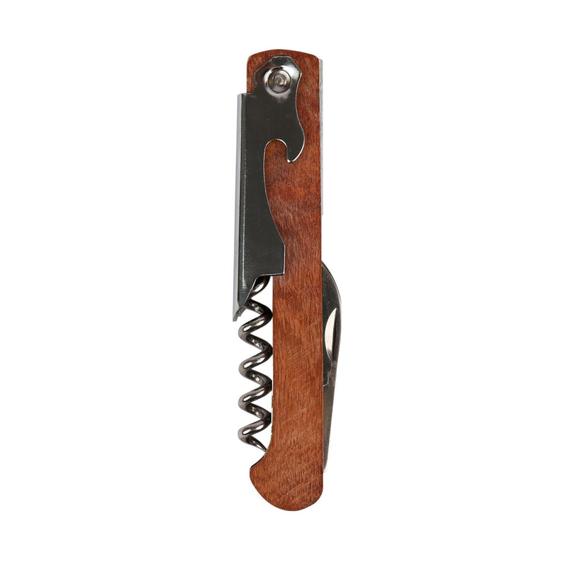 3-in-1 Waiters Friend Corkscrew with Wooden Handle - By Excellent Houseware