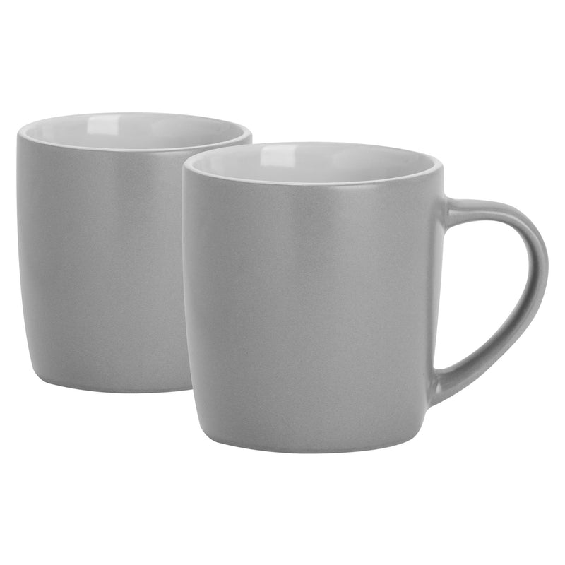 350ml Matt Coloured Coffee Mugs - Pack of 2 - By Argon Tableware