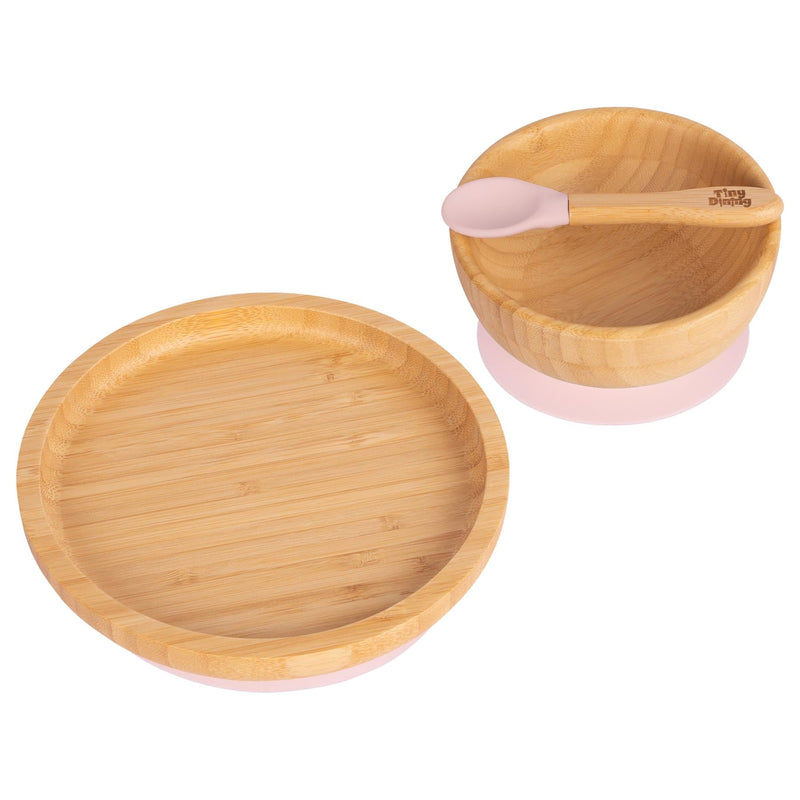 Round Open Bamboo Suction Dinner Set