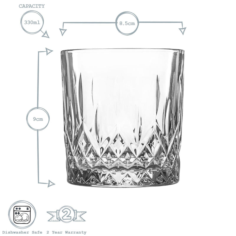 330ml Prysm Whisky Glasses - Pack of 12 - By Argon Tableware