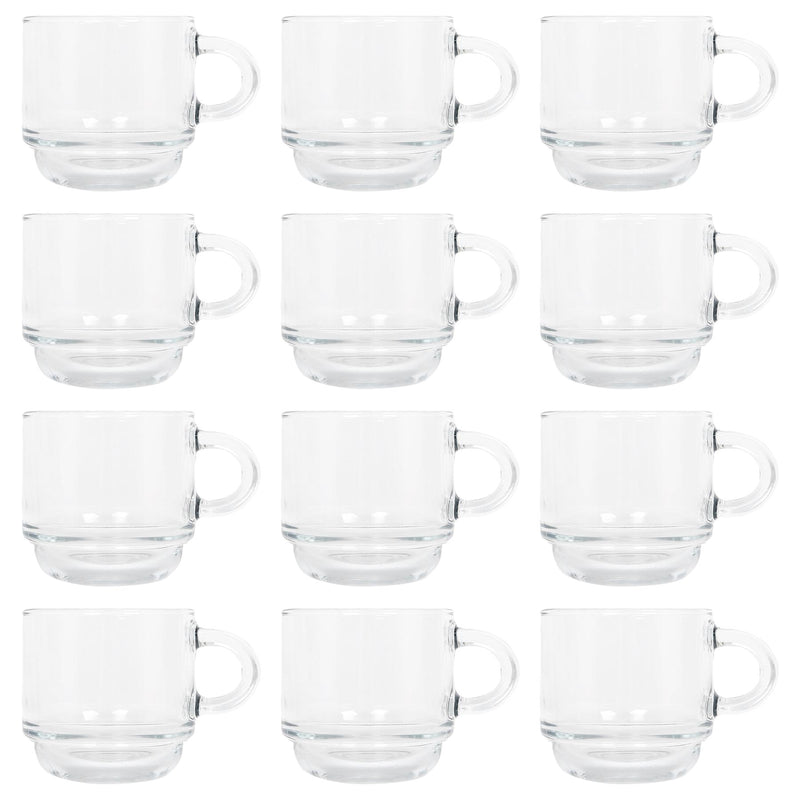 90ml Cozy Stacking Glass Espresso Cups - Pack of 12 - By LAV