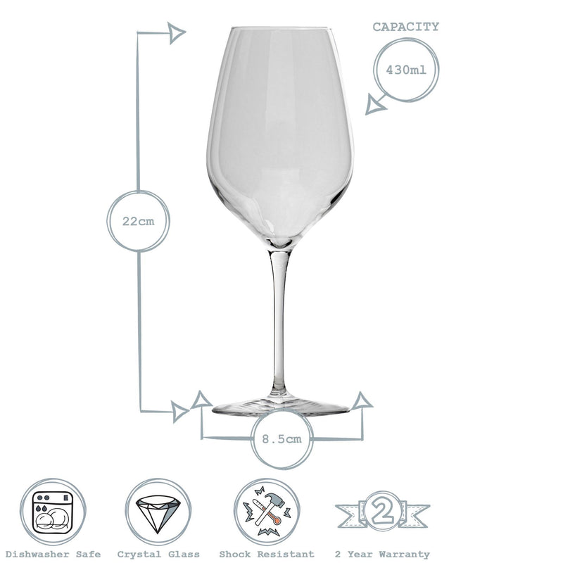 430ml Inalto Tre Sensi Wine Glasses - By Bormioli Rocco